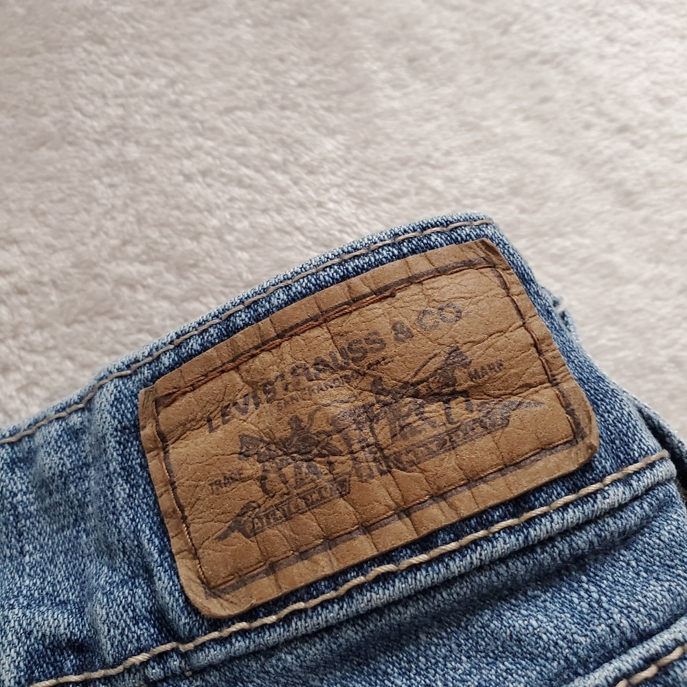 Levis 542 Flare Jeans Womens 16 W Blue Denim Flap Pocket - Picture 11 of 15